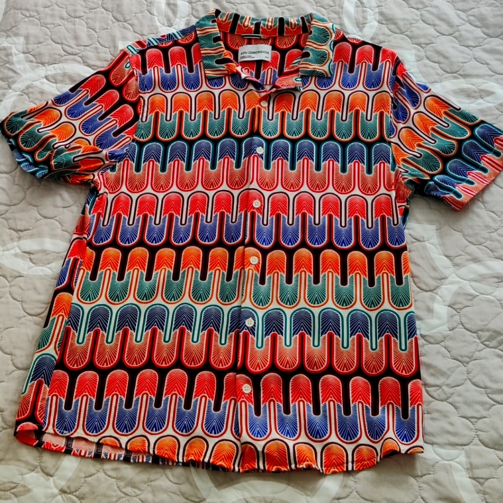 Men's Retro Button Shirt M